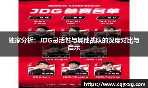 独家分析：JDG灵活性与其他战队的深度对比与启示